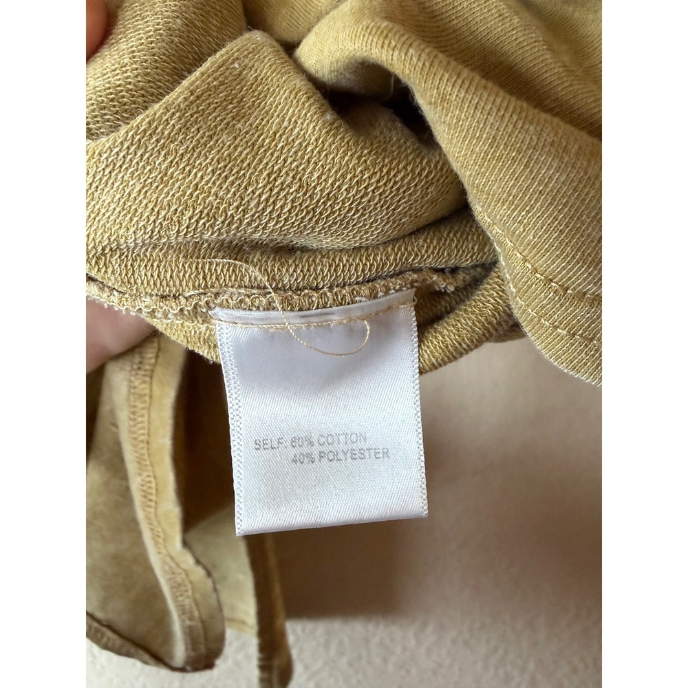 Jane + Delancey Mustard Yellow Acid Wash Split Back Sleeveless Polo Top Large - Picture 4 of 9